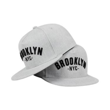 Imagem de Boné Snapback De Algodão Masculino Com Letra BROOKLYN Bordada Ajustáve