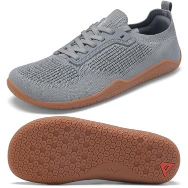Imagem de Tênis masculino de corrida em trilha minimalista sem queda de bico largo para homens Deadlift Cross Gym Walking Training Shoes, Cinza claro, 13 Wide