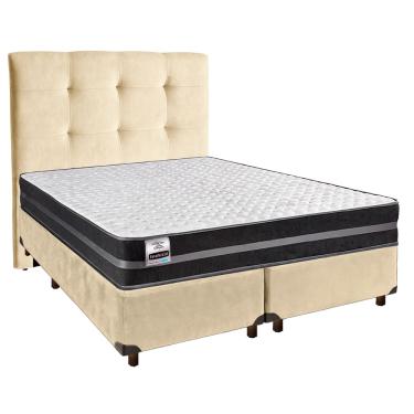 Imagem de Cama Box + Colchão Queen Molas Ultralastic Bogota Inducol + Cabeceira Estofada