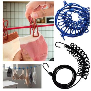 Imagem de Varal Elástico Portátil Com Pregador Viagem Casa Corda - YARAL