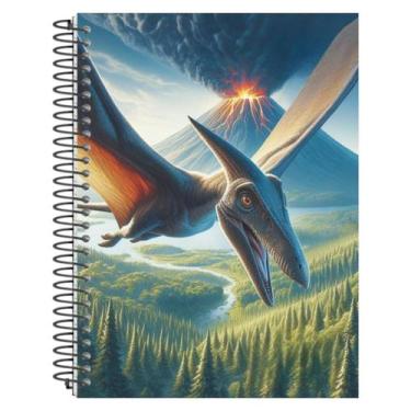 Imagem de Caderno universitario capa dura dino 10 materias 160 folhas - PanAmeri