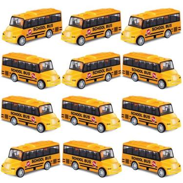 Imagem de Toy School Bus RoundFunny Mini Yellow, 12 unidades para crianças a par