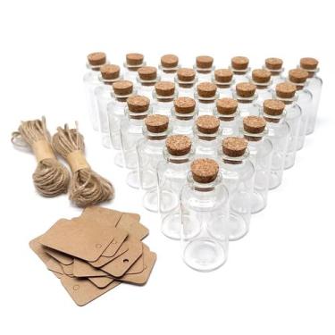 Imagem de Garrafas de vidro Goiio 20mL com rolhas de cortiça, pacote com 80 unid