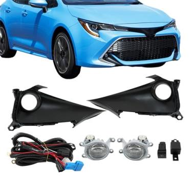 Imagem de atvwrlod Par de faróis de neblina dianteiros de substituição para lâmpadas de neblina Corolla Hatchback 2019 2020 2021 do lado esquerdo e do passageiro para 8121012240 8122012240 com kit de fiação e