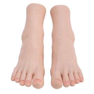Imagem de Modelo de pé de silicone simulação realista toque suave técnica de massagem flexível prática exibição de arte em unhas fotografia manicure treinamento de beleza 1 par