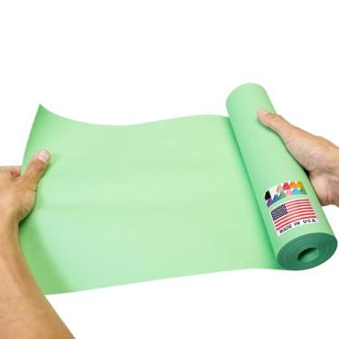 Imagem de Paclord Rolo de papel kraft verde claro feito nos EUA, 20,4 kg/66 g/m², rolo de papel colorido de qualidade americana para escola, quadro de avisos, artesanato - inodoro, não tóxico, seguro para