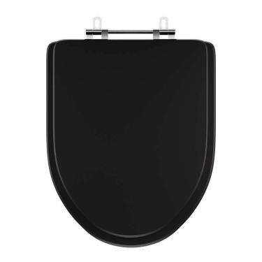 Imagem de Assento Sanitário Poliester Gunna Preto para vaso Eternit