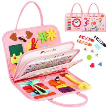 Imagem de Criança Busy Board 8 em 1 para brinquedo Montessori de 1 a 3 anos - Qu