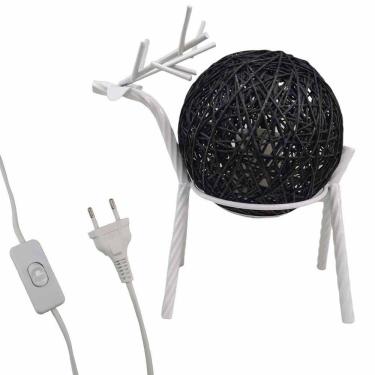 Imagem de Luminaria Abajur Mesa Rena Cervo Decoraçao Natal Quarto Sala Casa Loja Recepçao Enfeite Loja Ilumina