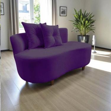 Imagem de Namoradeira Sofá Feijão Suria Orgânica Veludo Roxo - Mansão Decor