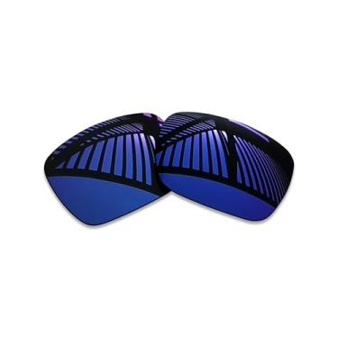Imagem de MYCOURAG Lentes de reposição polarizadas com proteção UV para óculos de sol Ray-Ban RW4012 Wayfarer (Geração 2) 50 mm – Azul meia-noite espelhado revestido polarizado