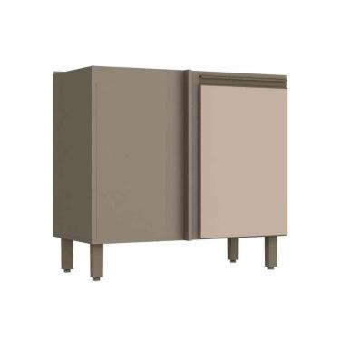 Imagem de Balcão De Cozinha Canto Reto Connect 1 Porta S/ Tampo 84cm Duna/cristal - Henn