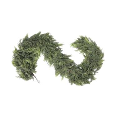 Imagem de KiBcsLic Guirlanda de Natal, decoração de Natal, verde, decorativa, 180 cm, planta artificial para casa, mesa de férias, ambiente interno e externo