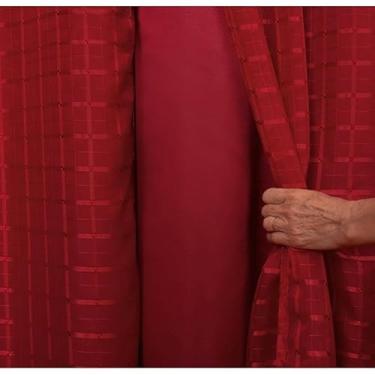 Imagem de cortina Blackout Blecaute PVC com Tecido Xadrez 1 parte 1,40 lar × 1,70/2,00 X 1,40(Vinho,2,00 X 1,40 = 2 partes)