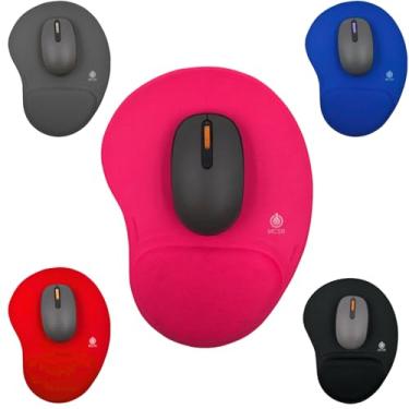 Imagem de Mcsb Mousepad Ergonomico Com Apoio De Punho Descanso Conforto Espuma Macio Home Office Escritório Antiderrapante Base Gamer (Rosa)