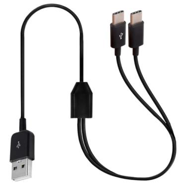 Imagem de Cabo Y divisor C multiUSB, 2 em 1, USB 2.0 tipo A macho para 2 macho tipo C, suporta carregamento e transmissão de dados para i/Phone 15 Plus Pro Max, Galaxy S24/S23/S22, Huawei P40/P30 1 metro (2 USB