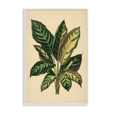 Imagem de Stupell Industries Folhas tropicais, folhas verdes, arte giclée, moldura preta, design por Petal Prints Design, 76 x 50 cm