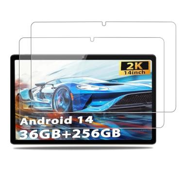Imagem de NOUKAJU Protetor de tela para BEYODFU A140 35.6 cm, vidro temperado HD, dureza 9h, arranhões, anti-impressão digital, protetor de filme de vidro temperado para tablet BEYODFU A140 [2 unidades]