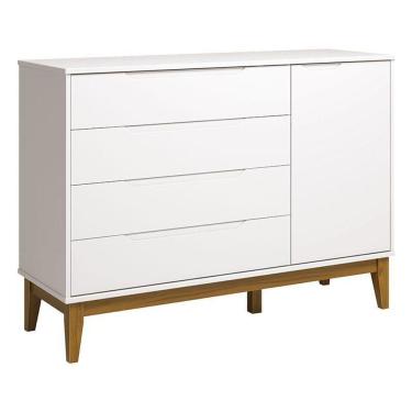 Imagem de Cômoda Com Porta Classic Elfe Branco Acetinado Amadeirado - Reller