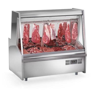 Imagem de Balcão Frigorífico Premium Turino Sem Depósito Gatp150a Gelopar Expositor De Carnes Inox 220v