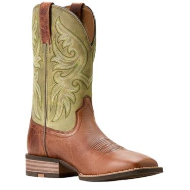 Imagem de Ariat Bota masculina estilo caubói estilo estilingue, Bison chocolate/azul royal, 41