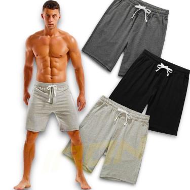Imagem de Kit C/3 Bermudas Shorts Masculina Academia Treino Corrida Moletom MOLETINHO 517-Masculino