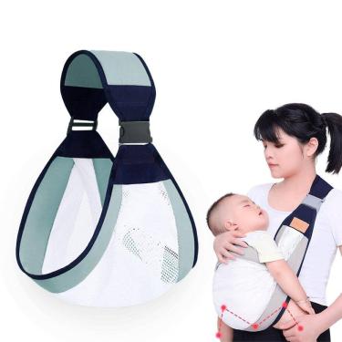 Imagem de Sling Bebe Carregador Canguru Segurar Filho Ajustavel Verde