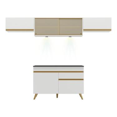 Imagem de Cozinha Compacta 4 Peças Com Leds Veneza Up Multimóveis