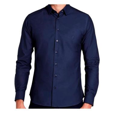 Imagem de Camisa Masculina Dudalina ML Milano Fit Azul Marinho - 5301053-Masculino