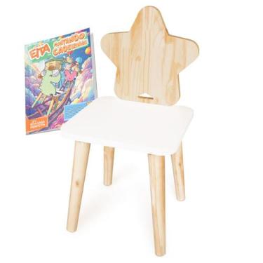 Imagem de Cadeira Infantil de Madeira Estrela Pinus - Eita Casa Perfeita