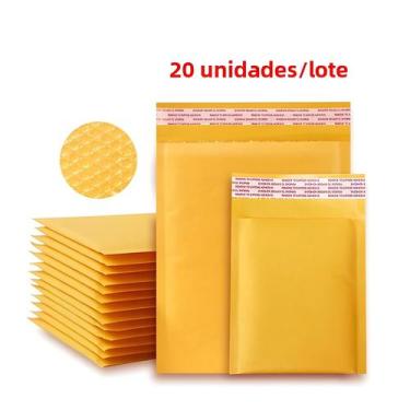 Imagem de Envelopes De Papel Kraft Com Bolhas 20PCS Sacos Almofadados Diferentes