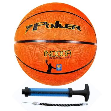 Imagem de Bola Basquete Poker Oficial Mirim 5 + Bomba Penalty-Unissex