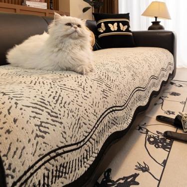 Imagem de Capa de sofá em forma de L com espreguiçadeira, capas de sofá 3 assentos em forma de L, fronha branca lavável e antiderrapante 45 x 45