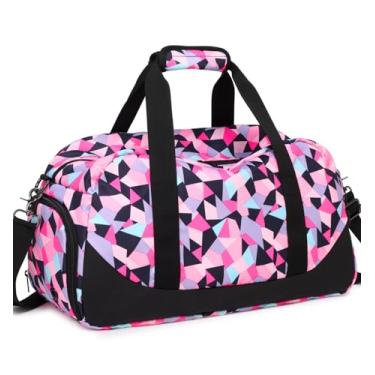 Imagem de Bolsa de ginástica esportiva, bolsa esportiva de viagem, bolsa de ombro de fim de semana para meninas e mulheres, Pink purple