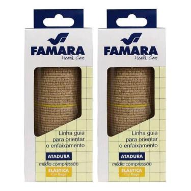 Imagem de Kit 2 Atadura 10x1,30m Ortopédica Faixa Média Compressão - FAMARA