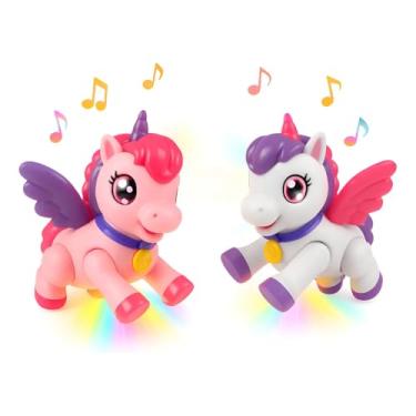 Imagem de Brinquedo Menina Unicórnio Com Luz Toca Música Som Infantil