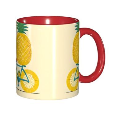 Imagem de Zeraoke Canecas de café criativas com estampa de abacaxi, personalizadas, presente para a família, tamanho de 325 ml, unissex