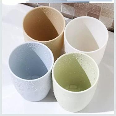 Imagem de YYBOES 4 peças de copos de enxaguante bucal, copos de escovação, copos de enxaguante bucal, copos de água, copos de escovação doméstica