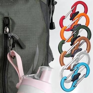 Imagem de Porta-chaves de aço inoxidável MicroLock com dois lados de bloqueio - Mantenha as chaves seguras com mosquetão (pacote com 6)