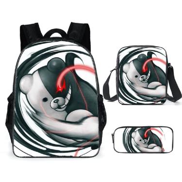 Imagem de Conjunto de mochilas Danganronpass Bear School, 3 unidades para crianças