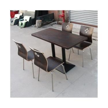 Imagem de conjunto de jantar Conjunto de mesa jantar e cadeira com fundo chapa ferro para quatro pessoas conjunto para sala estar restaurante fast food(Natural)