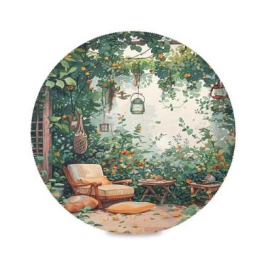 Imagem de xigua Jogo americano vintage verde exuberante conjunto de 6 para mesa de jantar, tapetes de mesa antiderrapantes laváveis e resistentes ao calor para decoração de festa, cozinha, jantar