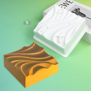 Imagem de mostsom Molde de silicone para chocolate, forma retangular de bolo, formas de ondulação de água para assar, doces, gomas, cubos de gelo - livre de BPA, flexível, ideal para sobremesas DIY e petiscos