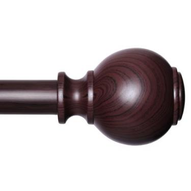 Imagem de Varões de cortina de madeira vermelha para janelas de 71 a 48 polegadas, varão de cortina de janela resistente de 2,5 cm com acabamentos de imitação de madeira, hastes decorativas ajustáveis, 71 cm a