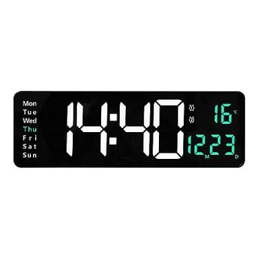 Imagem de Jectse Grande Relógio de Parede Digital, Display LED Com Função de Contagem Regressiva de Temporizador de Controle Remoto, Mostra Hora, Data, Temperatura, Dia, para Sala de Aula de (#1)