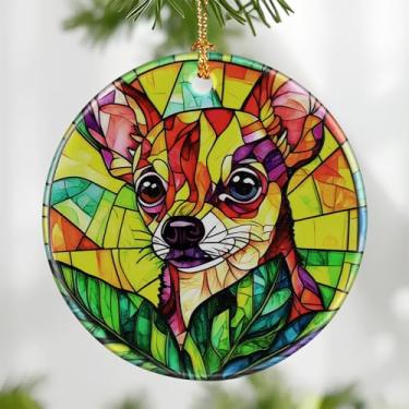 Imagem de Enfeite de Chihuahua, enfeite de Natal para cães – decoração de árvore de Natal, decoração de férias, material de meia, ideia de presente festivo, presentes para amantes de cães, amigos e família