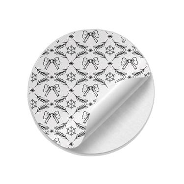 Imagem de Adesivos Natalinos Redondos 25 Unidades Estampa Desenhada à Mão - Tamanho 85x85cm