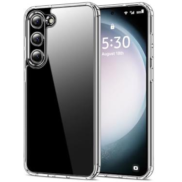 Imagem de HOOMIL Capa para Samsung Galaxy S23 5G de 6,1 polegadas, antiamarelamento, parte traseira rígida transparente e borda macia, à prova de choque, bordas elevadas protegem a câmera e a tela -