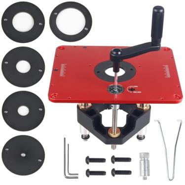Imagem de Soysehung Elevador de roteador para motores de 8,5 cm de diâmetro, placa de inserção de mesa de fresa de madeira de precisão para configurações rápidas e precisas