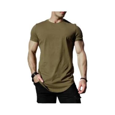 Imagem de Camiseta Masculina De Verão Para Musculação E Treino, Manga Curta, Alg